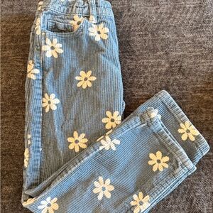 PacSun Kids Blue Floral Corduroy Pants